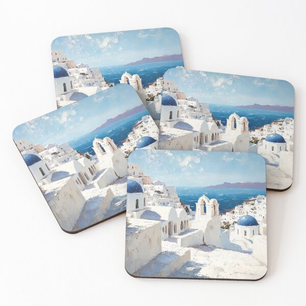 Item preview, Santorini Greece Blue Dome Sea View Art designed and sold by daila70.