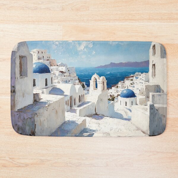 Item preview, Santorini Greece Blue Dome Sea View Art designed and sold by daila70.