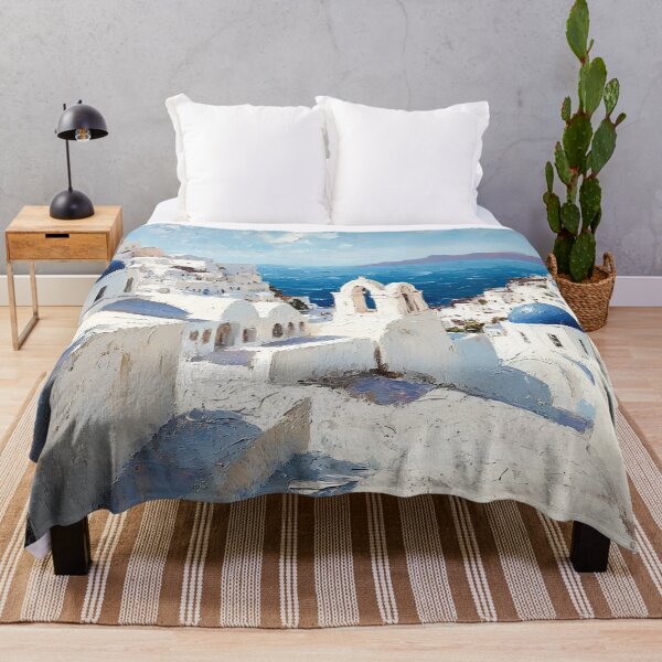 Item preview, Santorini Greece Blue Dome Sea View Art designed and sold by daila70.