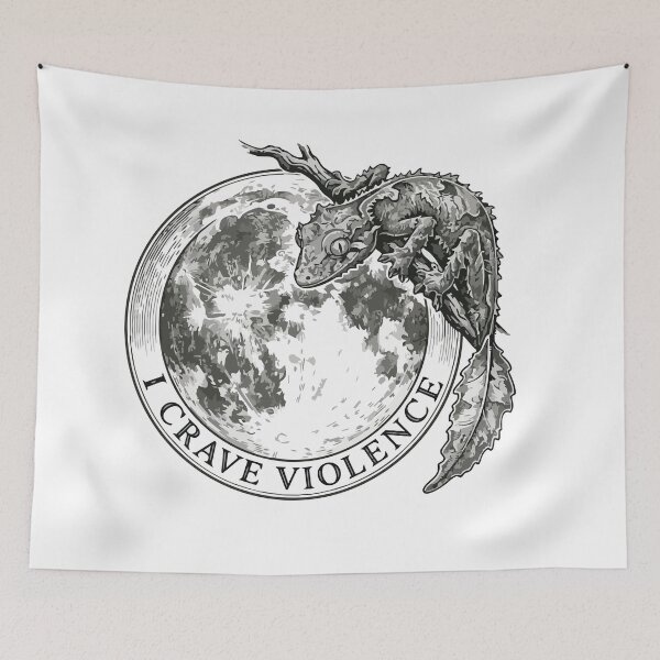 Item preview, I Crave Violence Vintage Satanic Leaf Tailed Gecko designed and sold by Arc2020.