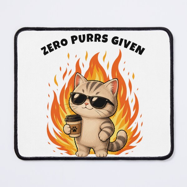 Item preview, Zero Purrs Given | Funny Cool Cat Humor designed and sold by Moochie Studios.