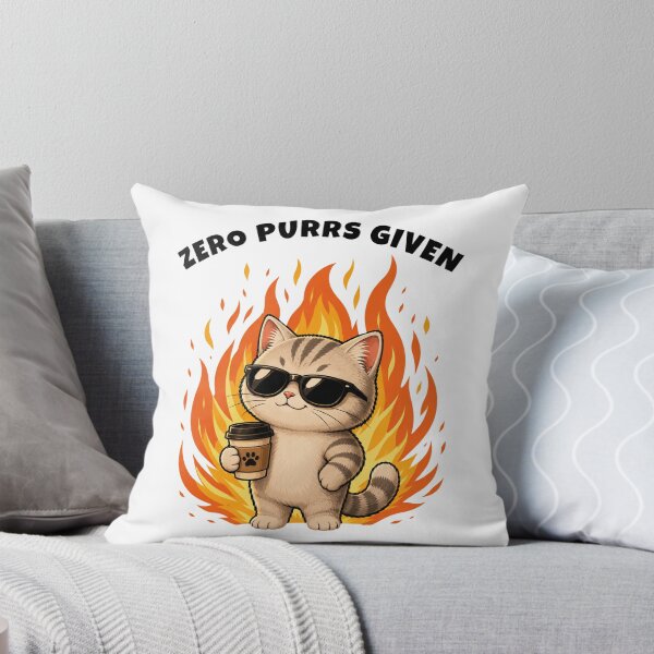 Item preview, Zero Purrs Given | Funny Cool Cat Humor designed and sold by Moochie Studios.
