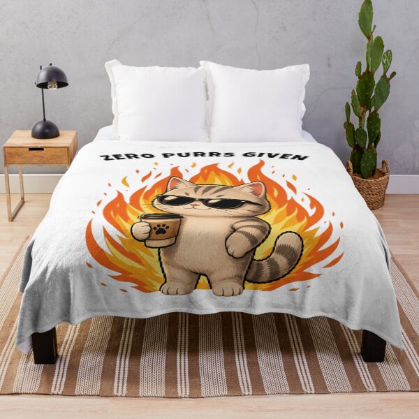 Item preview, Zero Purrs Given | Funny Cool Cat Humor designed and sold by Moochie Studios.
