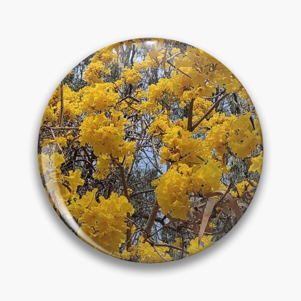 Item preview, yellow flowers on a tree in summer designed and sold by rareravings.