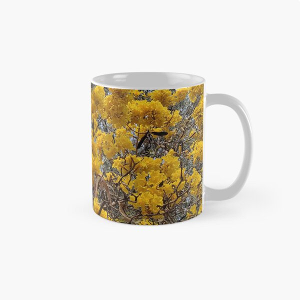 Item preview, yellow flowers on a tree in summer designed and sold by rareravings.