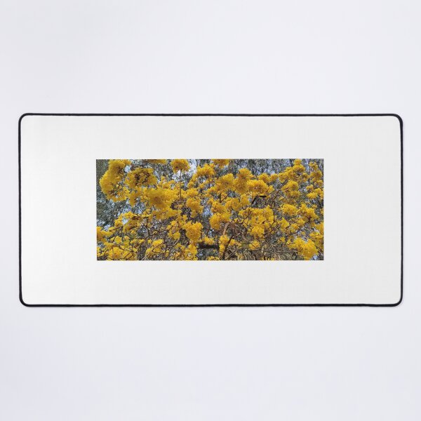 Item preview, yellow flowers on a tree in summer designed and sold by rareravings.