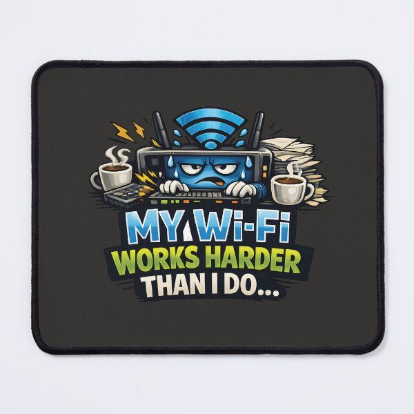 Item preview, My Wi-Fi Works Harder Than I Do – Funny Lazy & Tech Humor T-Shirt designed and sold by Amsafjol.