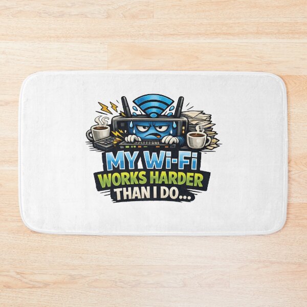 Item preview, My Wi-Fi Works Harder Than I Do – Funny Lazy & Tech Humor T-Shirt designed and sold by Amsafjol.