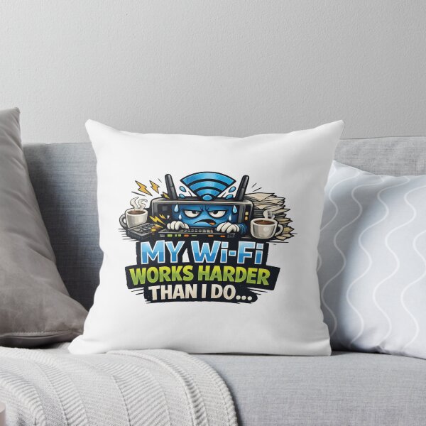 Item preview, My Wi-Fi Works Harder Than I Do – Funny Lazy & Tech Humor T-Shirt designed and sold by Amsafjol.