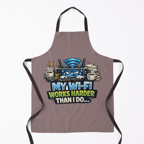 Item preview, My Wi-Fi Works Harder Than I Do – Funny Lazy & Tech Humor T-Shirt designed and sold by Amsafjol.
