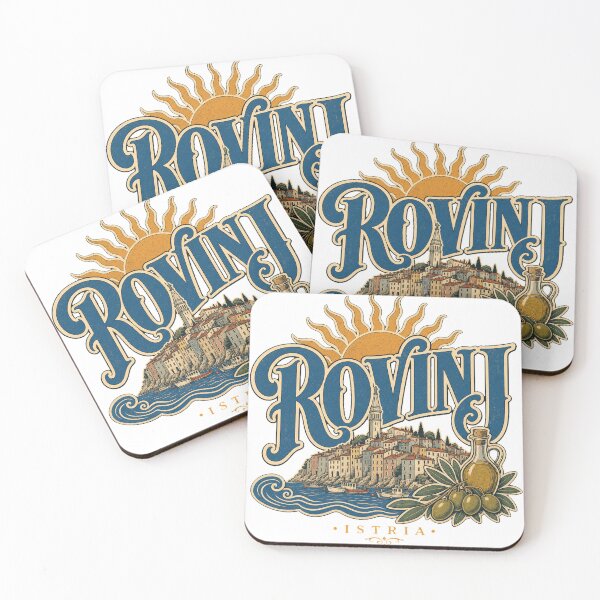 Item preview, Rovinj Croatia Vintage Type Emblem Travel Art designed and sold by VisualArtsOasis.