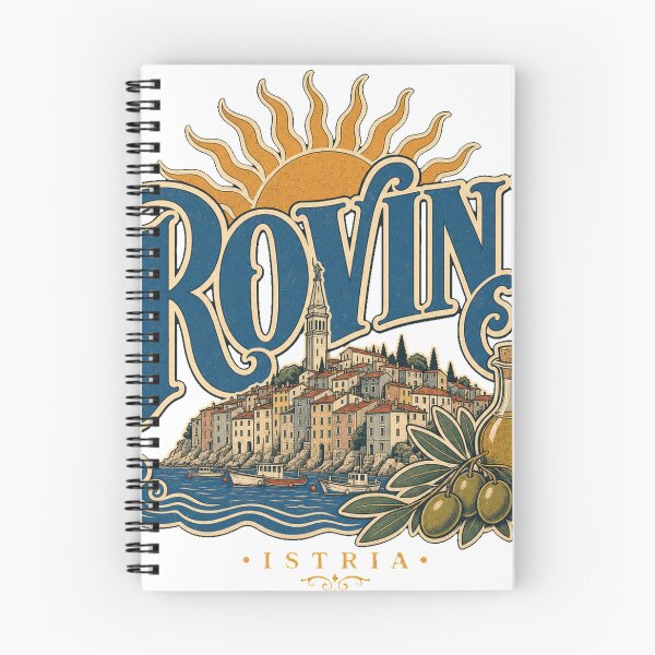 Item preview, Rovinj Croatia Vintage Type Emblem Travel Art designed and sold by VisualArtsOasis.