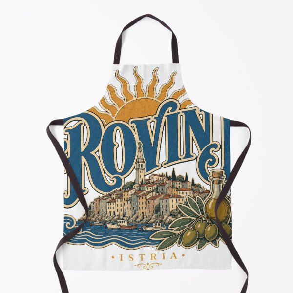 Item preview, Rovinj Croatia Vintage Type Emblem Travel Art designed and sold by VisualArtsOasis.