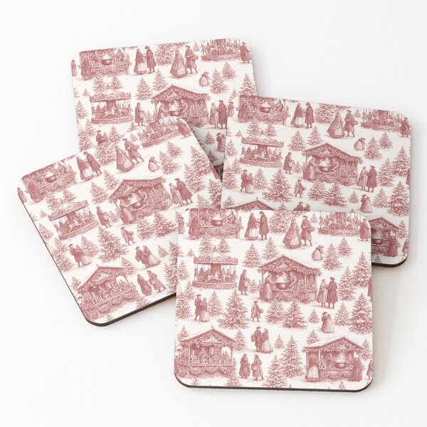 Item preview, Christmas Market Toile de Jouy Seamless Pattern | European Holiday Cranberry designed and sold by StickyGuys.