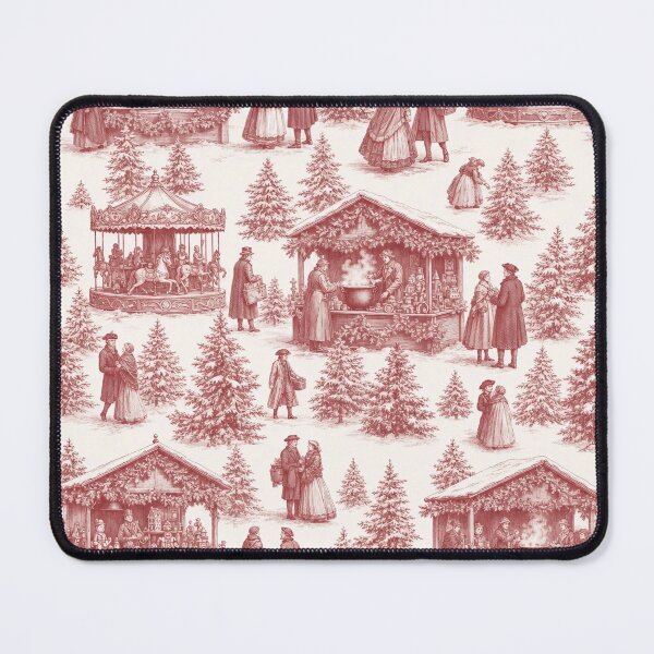 Item preview, Christmas Market Toile de Jouy Seamless Pattern | European Holiday Cranberry designed and sold by StickyGuys.