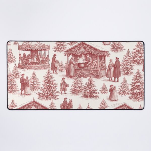 Item preview, Christmas Market Toile de Jouy Seamless Pattern | European Holiday Cranberry designed and sold by StickyGuys.