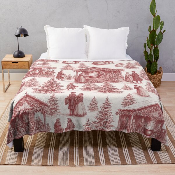 Item preview, Christmas Market Toile de Jouy Seamless Pattern | European Holiday Cranberry designed and sold by StickyGuys.
