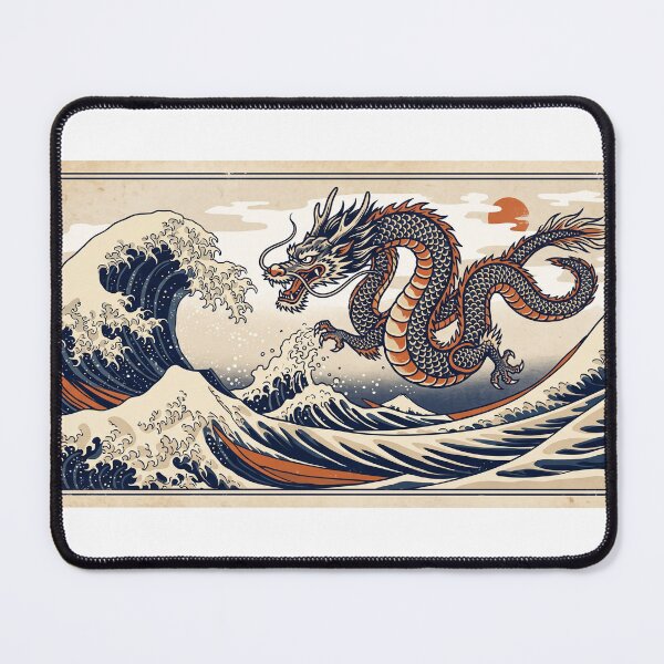 Item preview, Majestic Japanese Dragon & Great Wave designed and sold by Thanabordee.