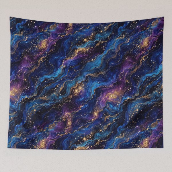 Item preview, Golden Nebula Diagonal Gold Wave Art designed and sold by Inkworksbyshery.