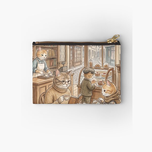 Item preview, Watercolor style illustration of a cozy cat café in Paris designed and sold by TheCoolCatsMx.