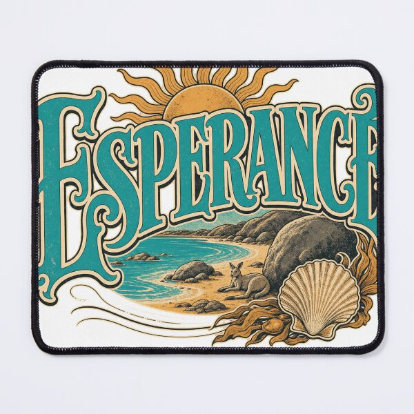 Item preview, Esperance Australia Hand Drawn Vintage Travel Nameplate designed and sold by VisualArtsOasis.
