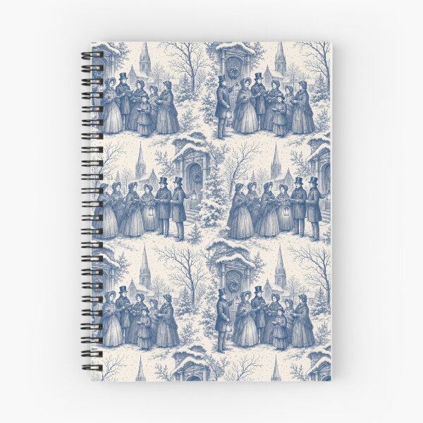 Item preview, Carol Singers Toile Seamless Pattern | Victorian Christmas Toile Midnight Blue designed and sold by StickyGuys.
