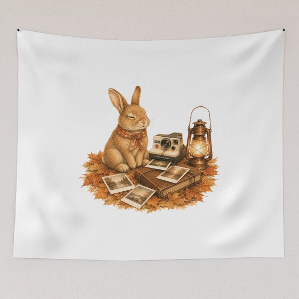 Item preview, Nostalgic Bunny Polaroid Camera Vintage Fall Aesthetic designed and sold by AQUILAKREO.