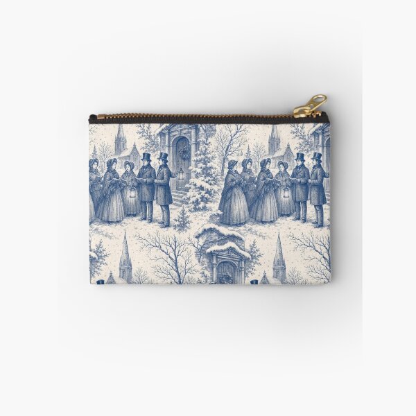 Item preview, Carol Singers Toile Seamless Pattern | Victorian Christmas Toile Midnight Blue designed and sold by StickyGuys.