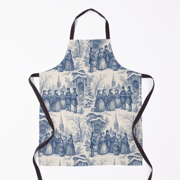 Item preview, Carol Singers Toile Seamless Pattern | Victorian Christmas Toile Midnight Blue designed and sold by StickyGuys.