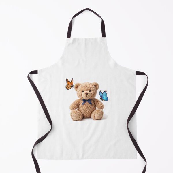 Item preview, Fluffy Teddy Bear with Monarch and Blue Morpho Butterflies designed and sold by KaleeDesigns.