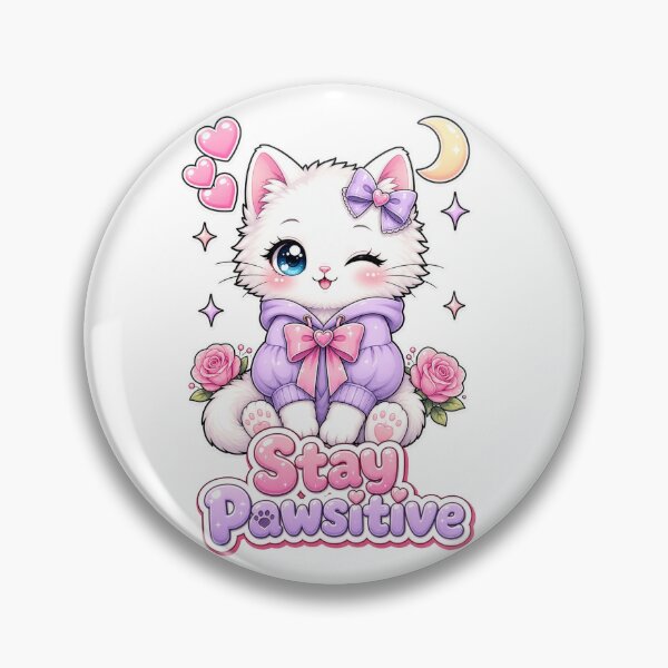 Item preview, Stay Positive Cute Kitty designed and sold by Kitty-and-Cat.