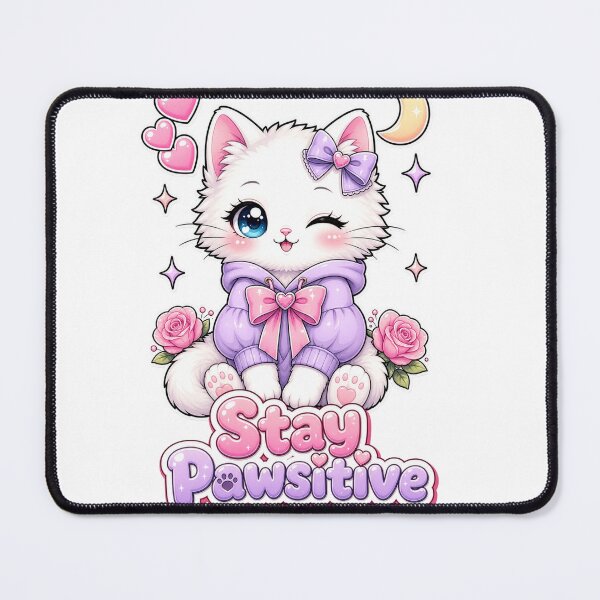 Item preview, Stay Positive Cute Kitty designed and sold by Kitty-and-Cat.