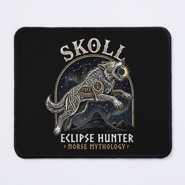Item preview, Skoll Eclipse Hunter – Norse Mythology Wolf Chasing the Sun designed and sold by GaflariDesign.