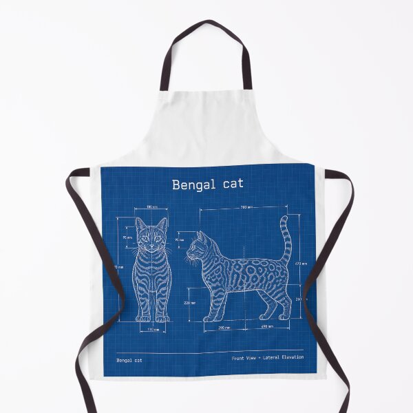 Item preview, Bengal Cat Blueprint – Technical Cat Illustration designed and sold by Bengoer18.