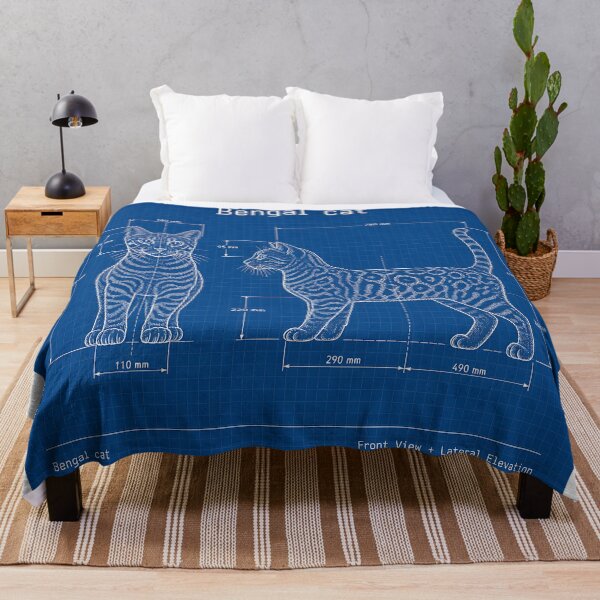 Item preview, Bengal Cat Blueprint – Technical Cat Illustration designed and sold by Bengoer18.