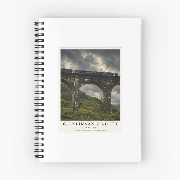 Item preview, Glenfinnan Viaduct Train Travel Poster | Scotland Railway Landscape Wall Art designed and sold by Wandered North.