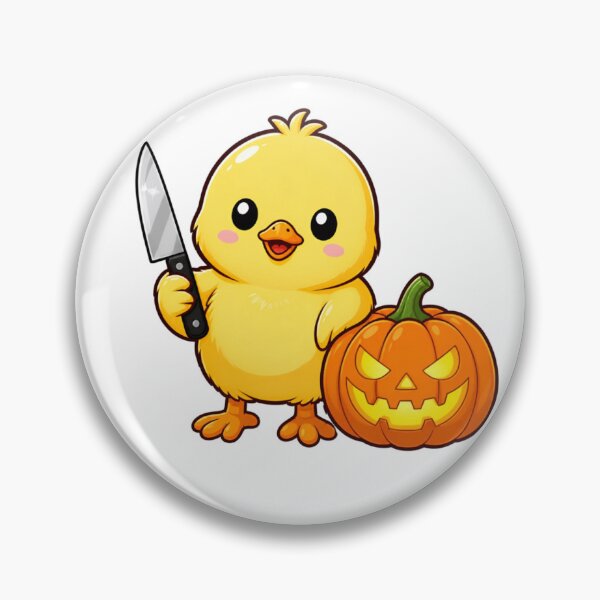 Item preview, Cute Chibi Chick with Knife and Halloween Pumpkin⁠ designed and sold by     Sela Art .