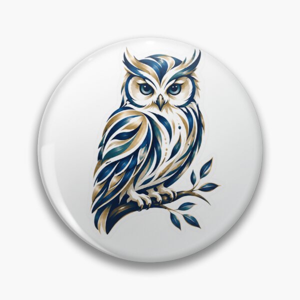Item preview, Majestic Blue and Gold Ornate Owl designed and sold by Arts Design 15.