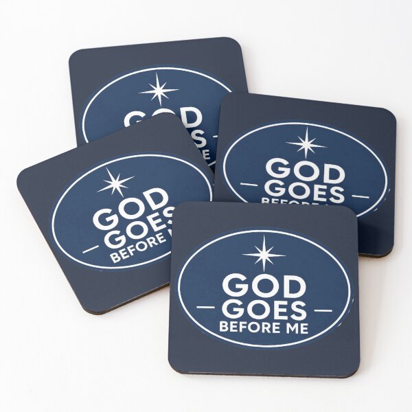 Item preview, God Goes Before Me – Oval Christian Encouragement Sticker designed and sold by The Digital Compass.