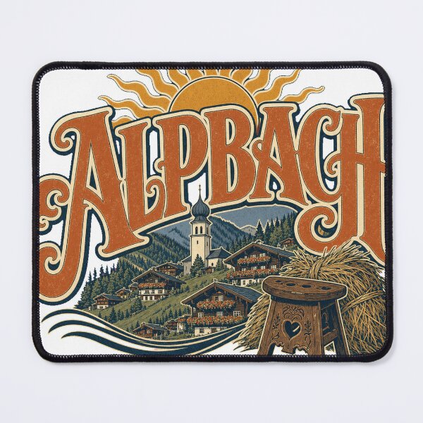 Item preview, Alpbach Austria Ornate Vintage Travel Typography designed and sold by VisualArtsOasis.