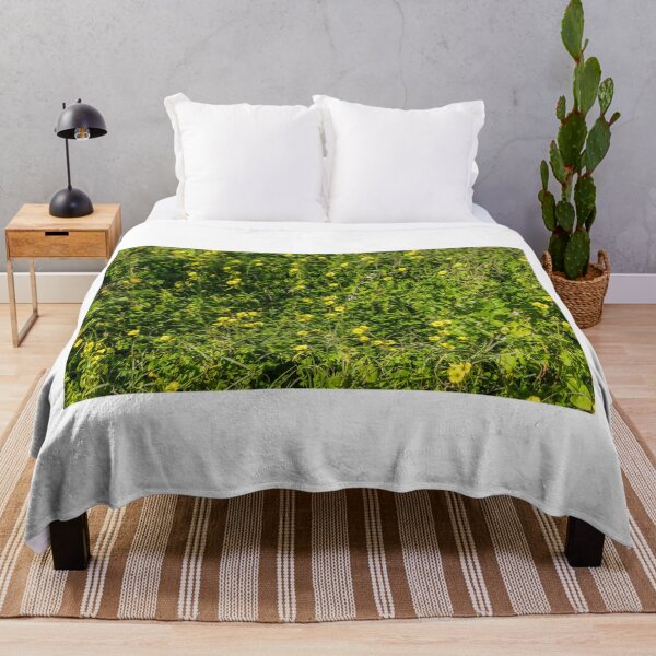 Item preview, Sunlit Field of Yellow Wildflowers and Green Grass Meadow With Clover and Spring Foliage designed and sold by Nmallia.