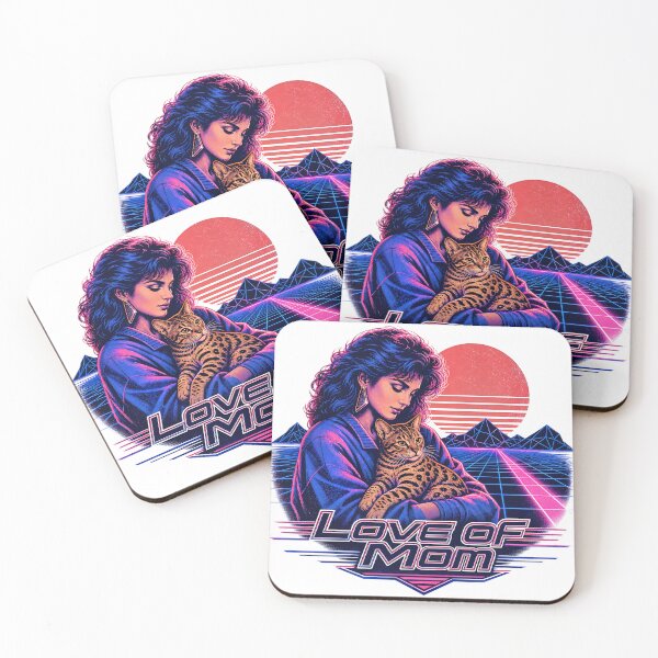 Item preview, Love of Mom – 80s Retro Synthwave Bengal Cat designed and sold by Bengoer18.