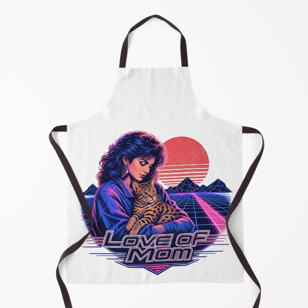 Item preview, Love of Mom – 80s Retro Synthwave Bengal Cat designed and sold by Bengoer18.