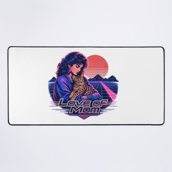 Item preview, Love of Mom – 80s Retro Synthwave Bengal Cat designed and sold by Bengoer18.
