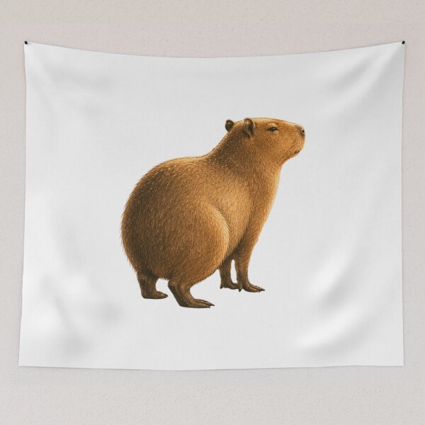 Item preview, Minimalist Capybara Vintage Rustic Wildlife Art designed and sold by AQUILAKREO.