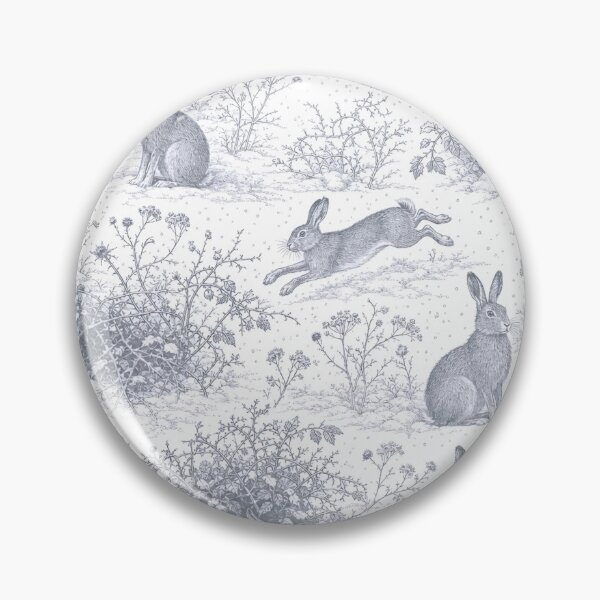 Item preview, Winter Hare Toile Seamless Pattern | Frosted Woodland Toile Cool Grey designed and sold by StickyGuys.