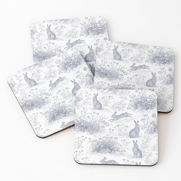 Item preview, Winter Hare Toile Seamless Pattern | Frosted Woodland Toile Cool Grey designed and sold by StickyGuys.
