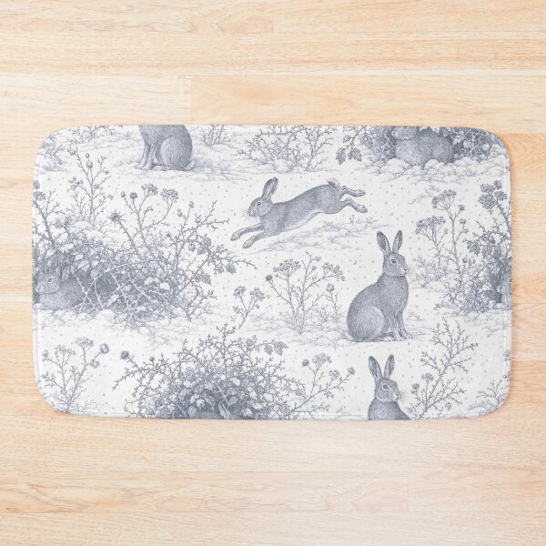 Item preview, Winter Hare Toile Seamless Pattern | Frosted Woodland Toile Cool Grey designed and sold by StickyGuys.