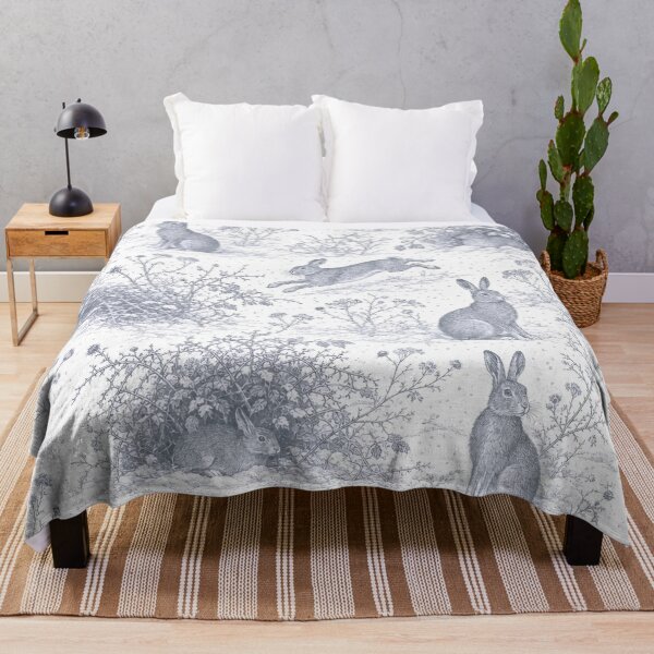 Item preview, Winter Hare Toile Seamless Pattern | Frosted Woodland Toile Cool Grey designed and sold by StickyGuys.
