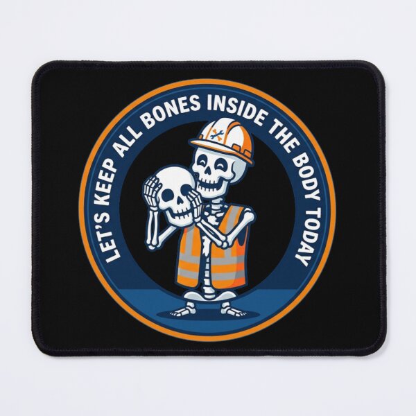 Item preview, Let's Keep All Bones Inside The Body Today Funny Construction Worker Skeleton designed and sold by Zest_Canvas.